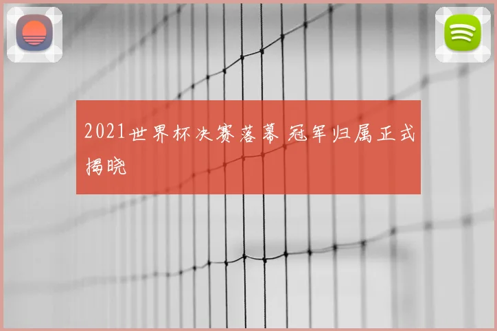 2021世界杯决赛落幕 冠军归属正式揭晓