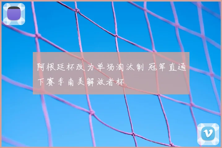阿根廷杯改为单场淘汰制 冠军直通下赛季南美解放者杯
